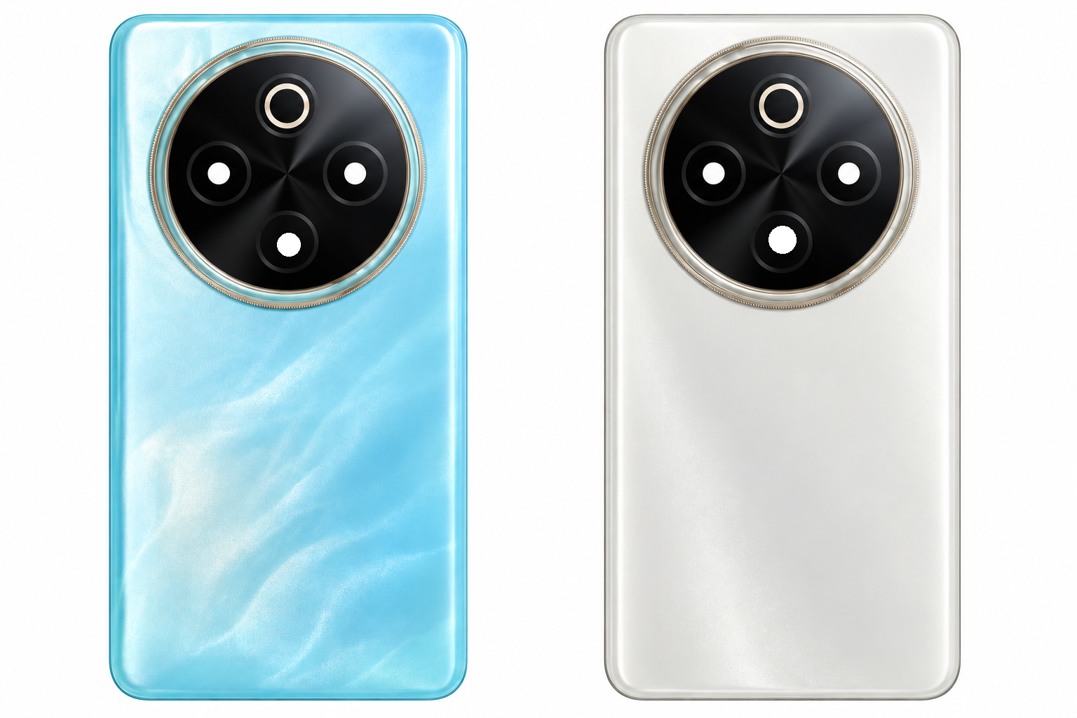 Compatible Replacement for Vivo T4 5G Back Panel – Sky Blue & Silver